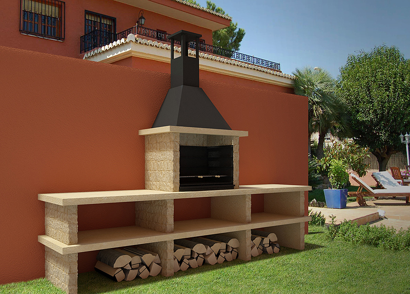 Barbacoa Pirineos (dos bancos)